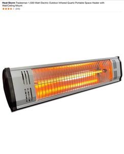 (3) Heat Storm Tradesman 1,500-Watt Electric Outdoor Infrared Quartz Portable Space Heater with WallCeiling Mount. See Pictures