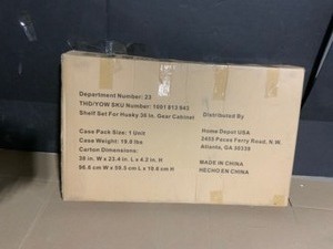 Husky 2-Pack Steel Shelf Set in Black (36 in. W x 21 in. D) for Ready-to-Assemble 36 in. Garage Gear Cabinet. See Pictures