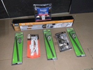 IDEAL SECURITY 140 lbs. Dark Blue Garage Door Extension Spring, PatioScreen Door Handles & Cane Bolts. See Pictures