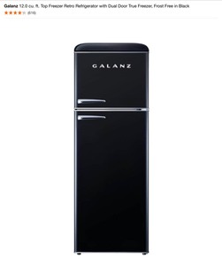 Galanz 12.0 cu. ft. Top Freezer Retro Refrigerator with Dual Door True Freezer, Frost Free in Black. See Pictures