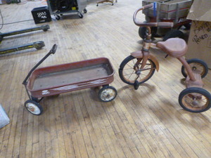 Vintage Wagon and Tricycle