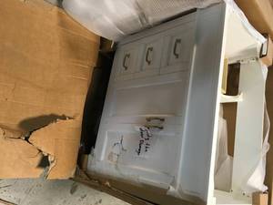 Home Decorator Ashburn 36 in. W x 21.75 in. D Vanity Cabinet in White damaged door review pictures