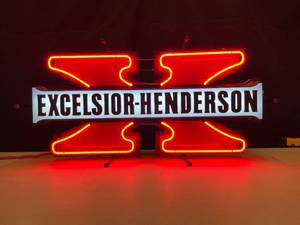lot 2 image: Excelsior Henderson Motorcycles prototype neon sign. EXTREMELY RARE