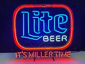 lot 12 image: Lite Beer  Its Miller Time neon