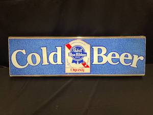 lot 16 image: PBR Pabst Blue Ribbon Cold Beer light up price board