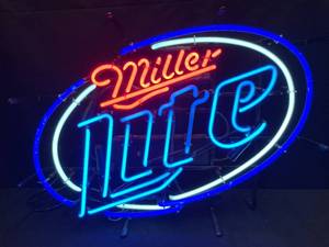 lot 36 image: Miller Lite blue hoops neon