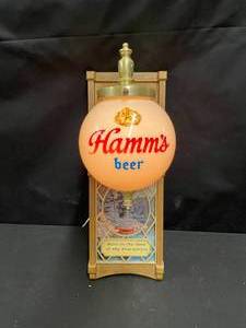 lot 39 image: Hamms Beer wall sconce  globe lamp