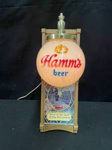 lot 40 image: Hamms Beer wall sconce  globe lamp