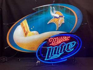 lot 41 image: Miller Lite MN Vikings neon
