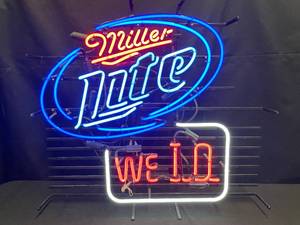 lot 63 image: Miller Lite We I.D. neon