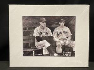 lot 78 image: Lou Gehrig  Joe DiMaggio matted print. NEW