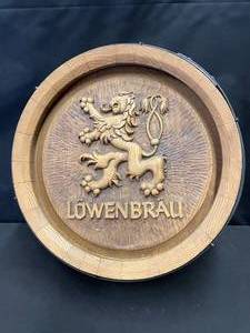 lot 137 image: Lowenbrau plastic barrel wall display