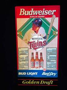 lot 170 image: Budweiser MN Twins 1993 baseball MLB light-up