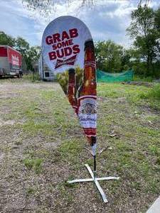 lot 117 image: Budweiser blade banner  bowhead banner, New