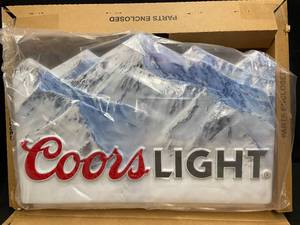 lot 187 image: Coors Light 2- sided plastic display, NIB