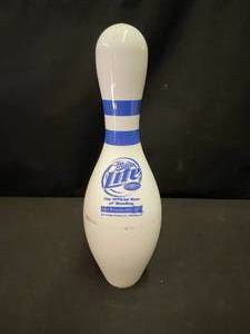 lot 224 image: Miller Lite bowling pin with logo