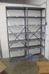 lot 18 image: Lot of (2) Metal Shelving Units 6-shelf