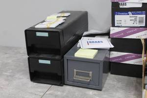lot 50 image: Lot of (3) Business Card File Cabinets