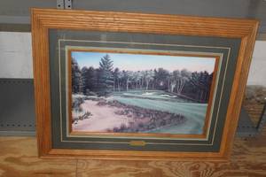 lot 92 image: #12 At Deacons Lodge by Leo Stans Signed Art , Wood FrameSingle Matte