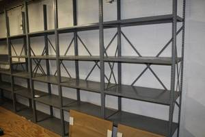 lot 65 image: Lot of (11) Metal Shelving Units