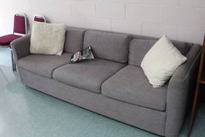 lot 124 image: Living Room Sofa with (2) Throw Pillows