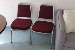 lot 125 image: Lot of (2) MetalPadded Conference Chairs