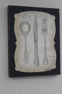 lot 138 image: Spoon, Knife and Fork by Avery Tillmon Signed Art