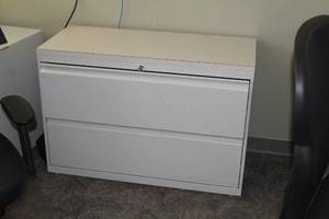 lot 303 image: Metal File Cabinet 2-drawer with Keys