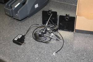 lot 343 image: Lot of (2) Plantronics C053 Wireless Ear Piece w Holder