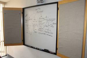 lot 355 image: Wall Mount Dry Erase Board Cabinet