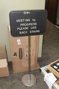 lot 371 image: Greeting Sign with Box of White Plastic Letters