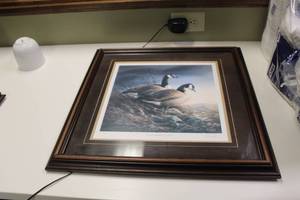 lot 387 image: Canada Honker Geese by Terry Redlin #866960 Signed&Numbered Print , Wood FrameSingle Matte