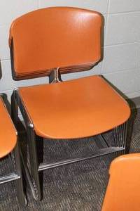 lot 395 image: Lot of (8) MetalPlastic Stackable Conference Chairs