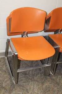 lot 396 image: Lot of (8) MetalPlastic Stackable Conference Chairs