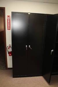 lot 455 image: Metal Office Suppy Cabinet 2-door