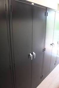 lot 457 image: Metal Office Suppy Cabinet 2-door