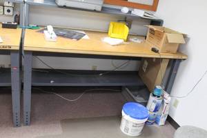 lot 464 image: MetalWood Top Work Bench with Built-In Power Strip
