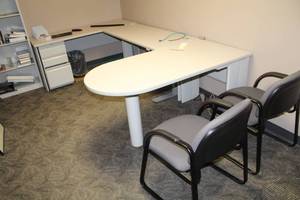 lot 472 image: Office Desk with (2) Office Chairs