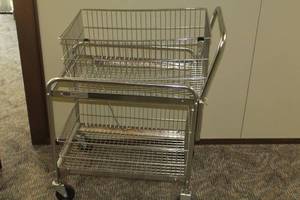 lot 290 image: Metal Mail Cart 2-tier