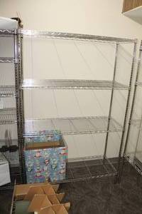 lot 292 image: Metal Wire Shelving Unit 4-shelf