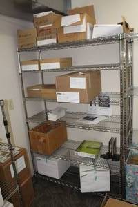 lot 293 image: Metal Wire Shelving Unit 6-shelf