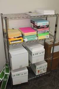 lot 294 image: Metal Wire Shelving Unit 4-shelf