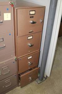 lot 148 image: Metal File Cabinet 4-drawer