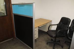 lot 643 image: MetalWood Top Office Desk with Partition