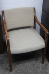 lot 654 image: Fabric Padded Office Arm Chair