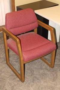 lot 666 image: WoodFabric Padded Office Arm Chair