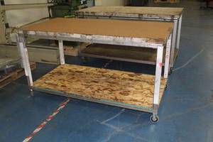 lot 689 image: MetalWood Rolling Workstation 2-tier