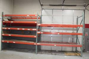lot 748 image: Pallet Racking with (3) Uprights, (16) Beams, (14) Grates, (2) Grates