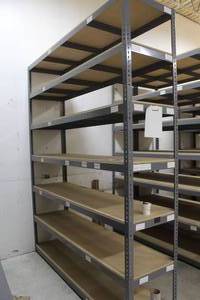 lot 771 image: MetalWood Shelving Unit 7-shelf