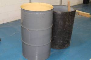 lot 788 image: Lot of (2) 55-Gallon Metal, Plastic Drums